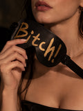 Genuine Leather Eye Mask – Adjustable Black Blindfold with Gold Hardware