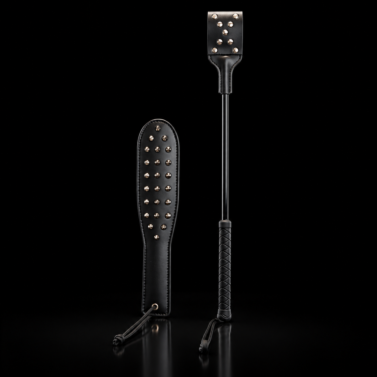 Faux Leather Paddle Set with Studded Detail – Short & Long Styles
