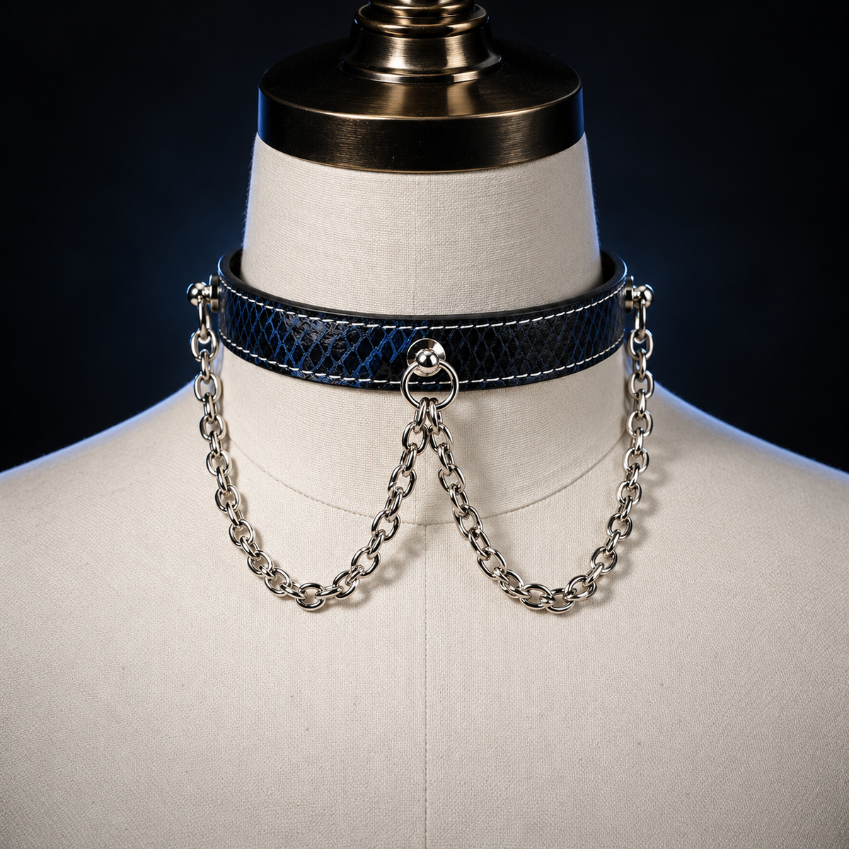 Snake Print Adjustable Chain Choker Necklace